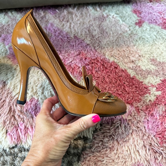 LOUIS VUITTON BALMORAL BROGUE PUMP IN BROWN, size 37 1/2 - Picture 8 of 16